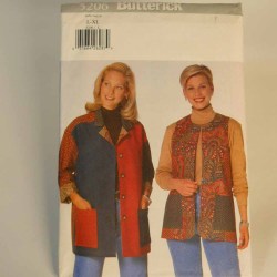 5206 EZ LOOSE CONTRAST JACKET, VEST PATTERN XS-MED